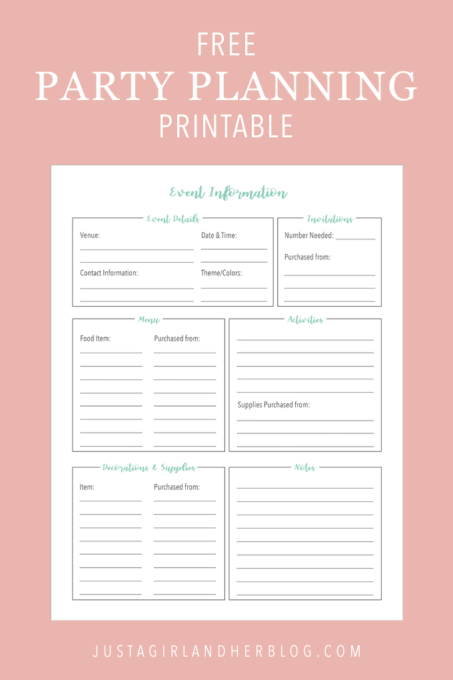 Party Planning: Organized (with FREE Printables!) -   14 Event Planning Notebook free printable ideas