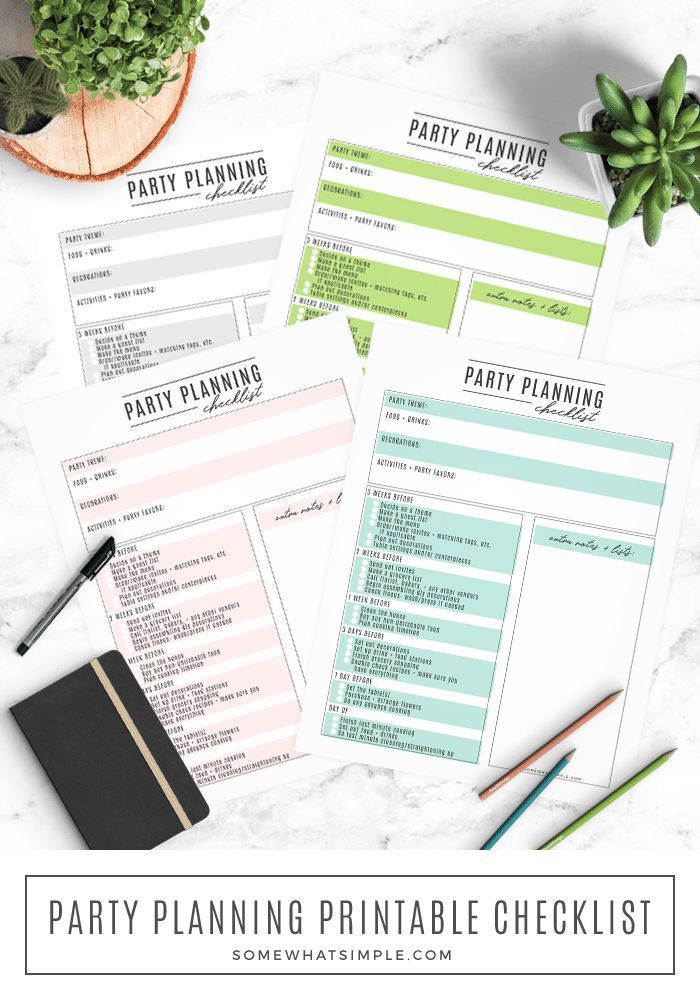 Party Planning Checklist - Free Printable Party Planner | Somewhat Simple -   14 Event Planning Notebook free printable ideas
