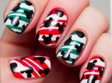 Holiday How-To: Paint Your Nails ‘Peppermint Mickey' This Holiday Season -   15 holiday Nails disney ideas