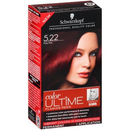 Schwarzkopf Color Ultime Permanent Hair Color Cream, 5.22 Ruby Red - Walmart.com -   16 hair Red mahogany ideas