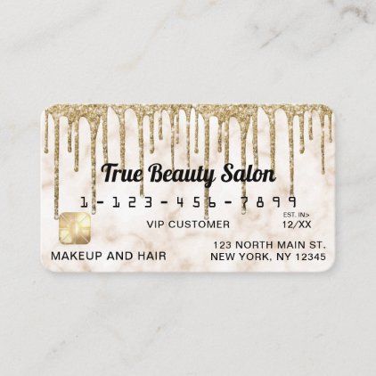 Chic Gold White Marble Glitter Drips Credit Business Card | Zazzle.com -   16 makeup Gold white ideas
