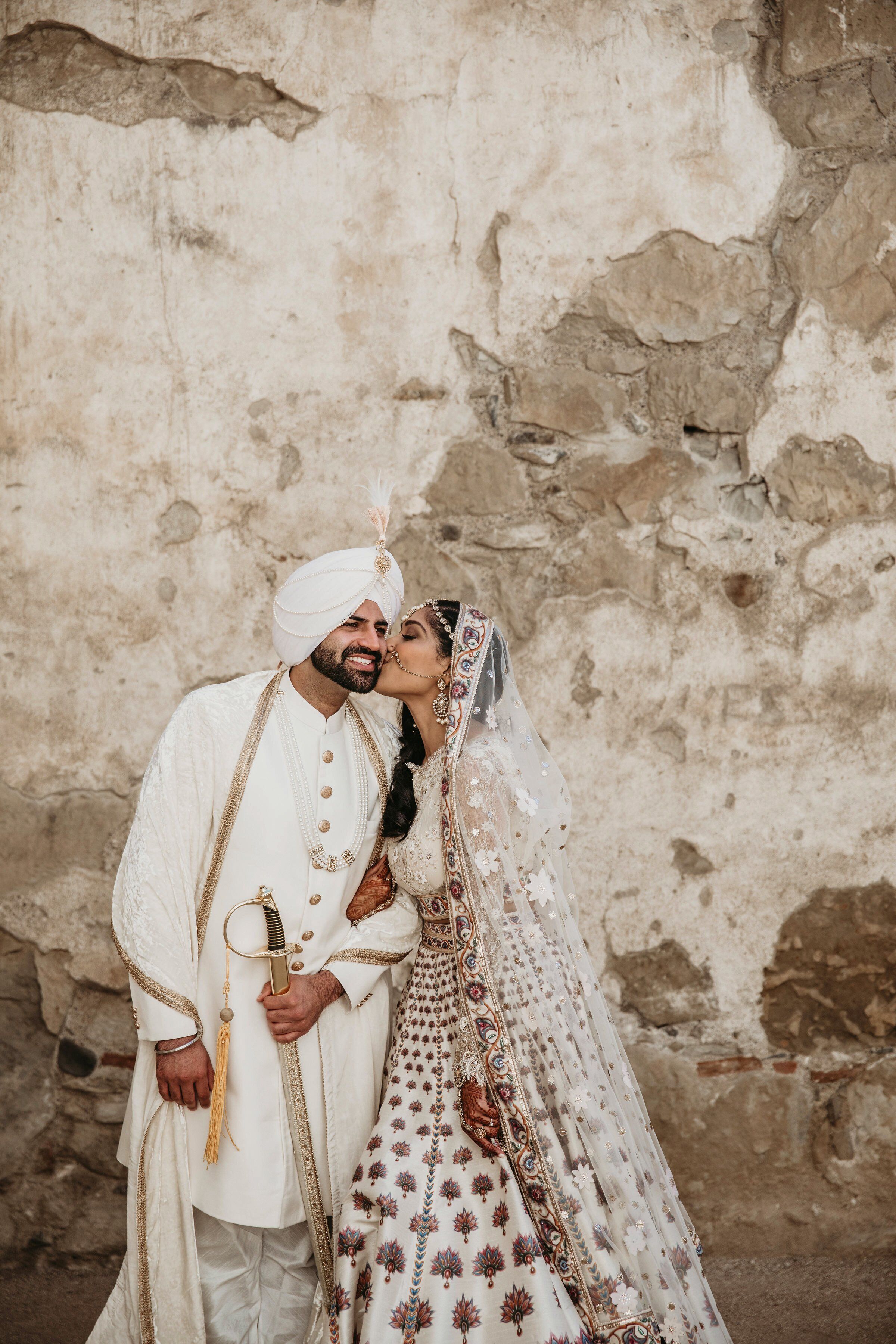 A Dramatic California Wedding with Hindu and Sikh Elements -   17 wedding Couple dress ideas