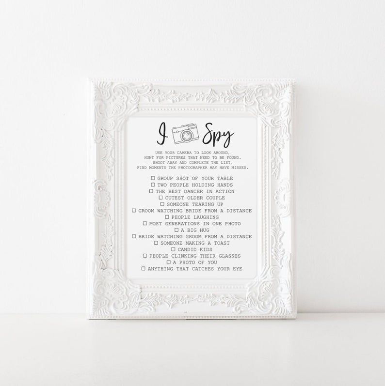 I Spy Wedding Game Printable Photo Reception Table Print | Etsy -   17 wedding Games i spy ideas