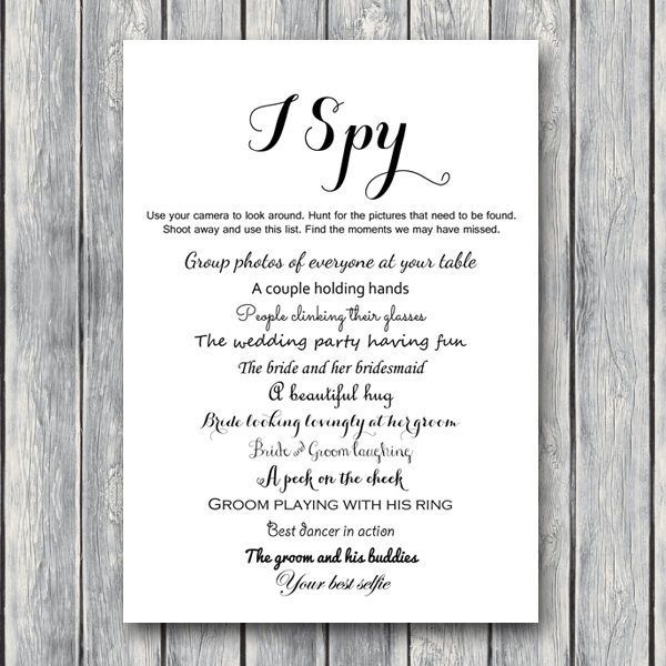 DOWNLOAD I Spy Wedding Scavenger Game - Bride & Bows -   17 wedding Games i spy ideas