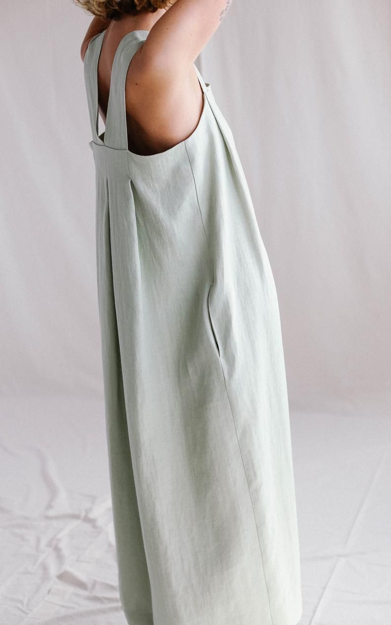 Origami linen dress / Linen loose fitting MAXI dress -   18 fitness Clothes loose ideas