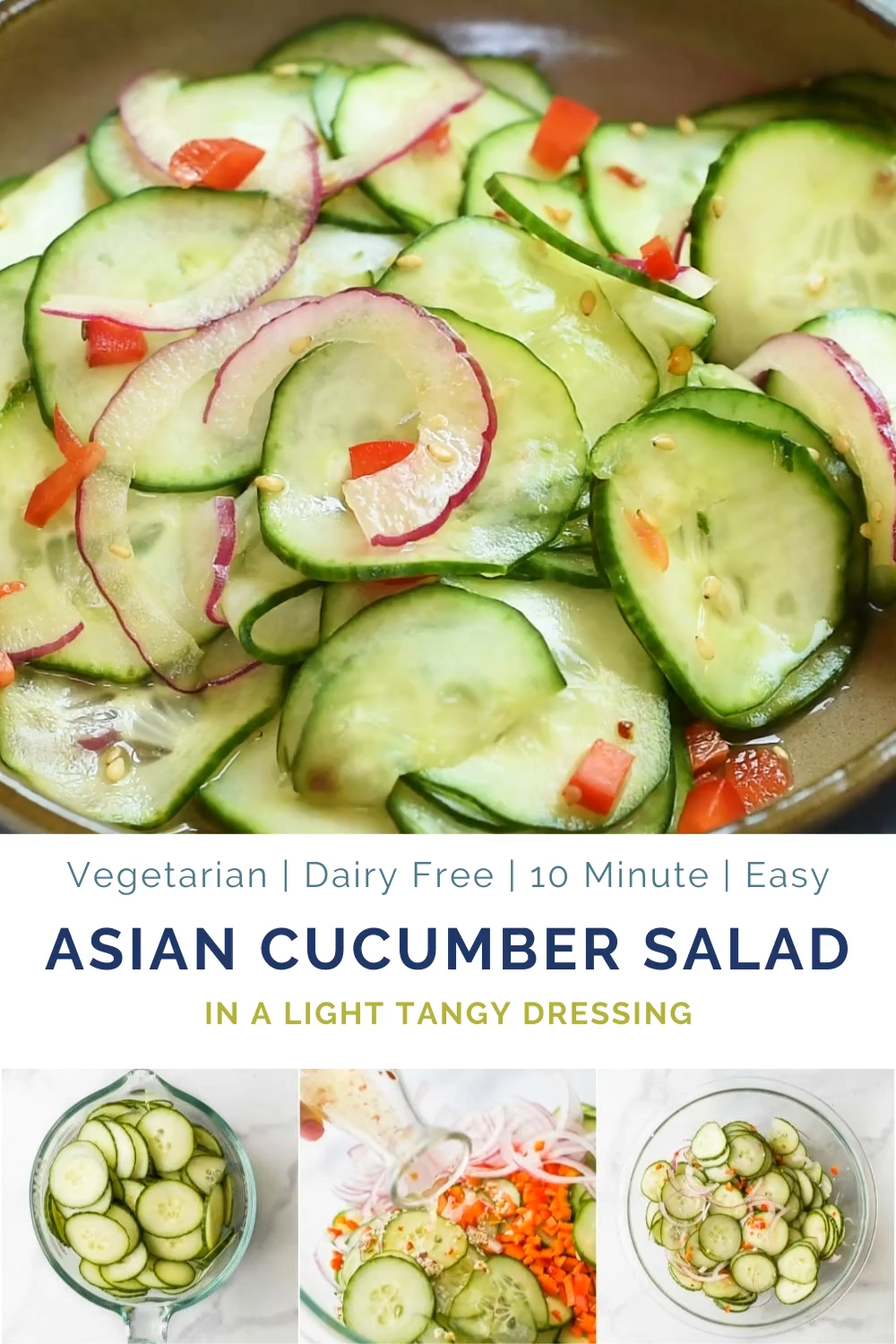 10 Minute Easy Asian Cucumber Salad Recipe (Dairy Free) -   19 cucumber recipes ideas