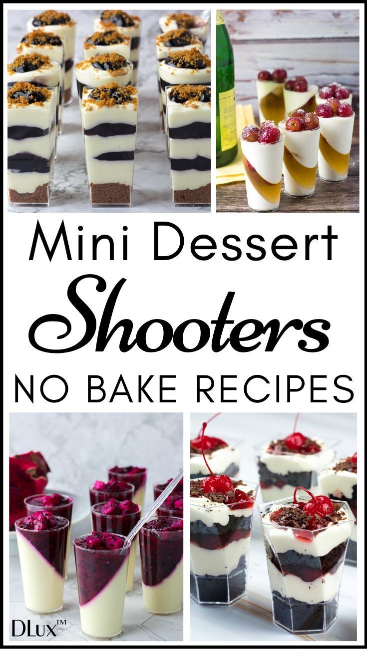 Mini Dessert Shooters No Bake Recipes for Parties -   19 desserts For Parties in cups ideas