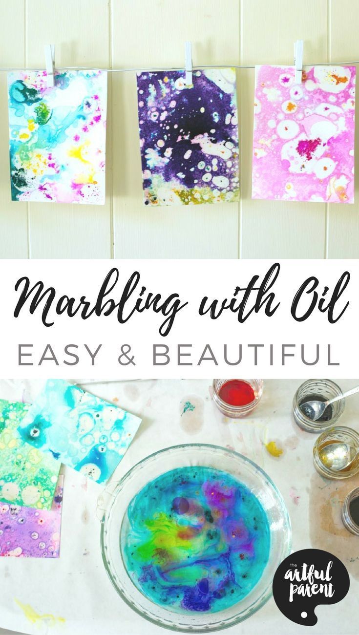 Marbling with Oil and Food Coloring -   19 diy projects For Boys food coloring ideas