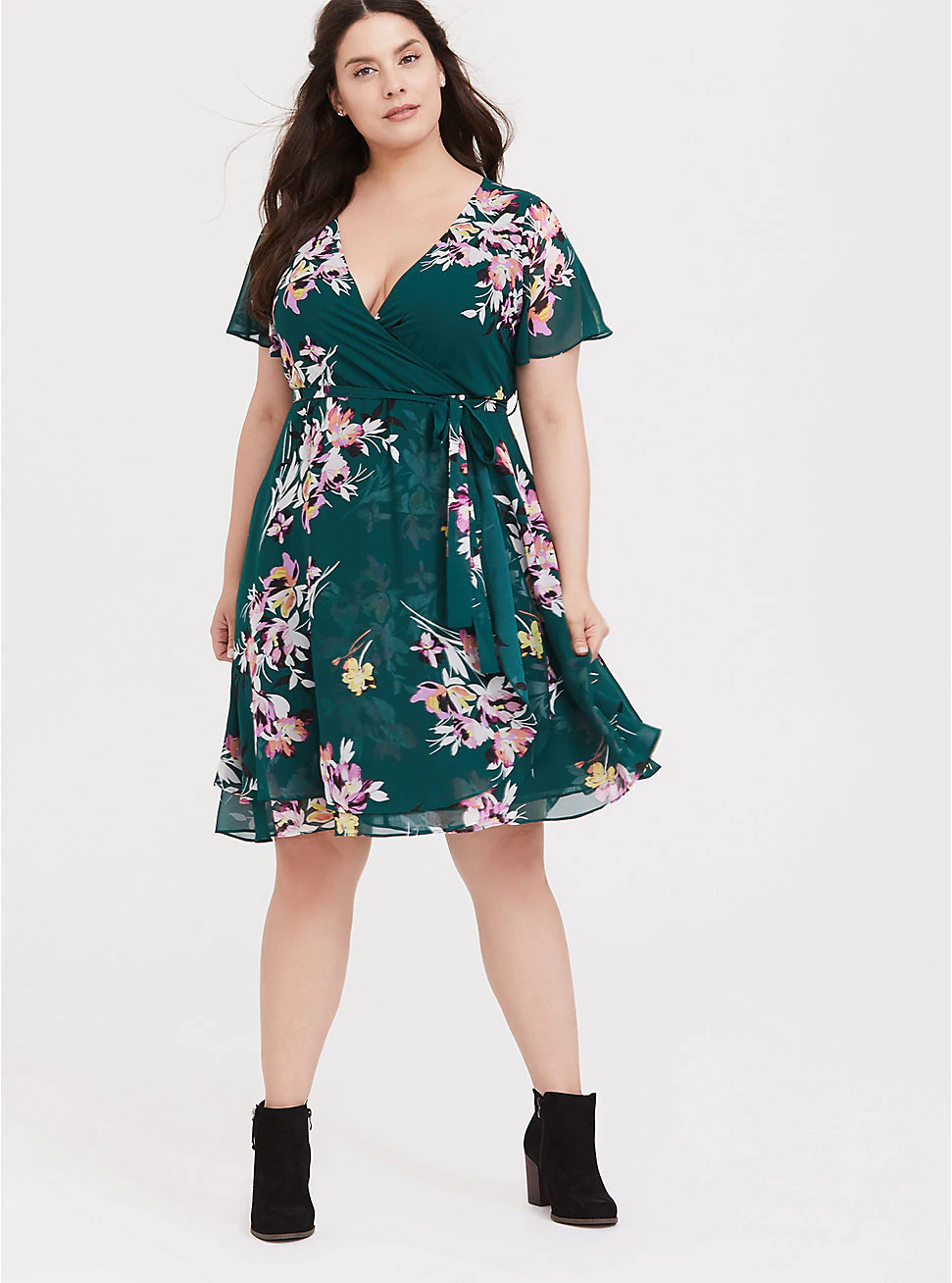 Green Floral Chiffon Wrap Dress -   19 dress Floral green ideas