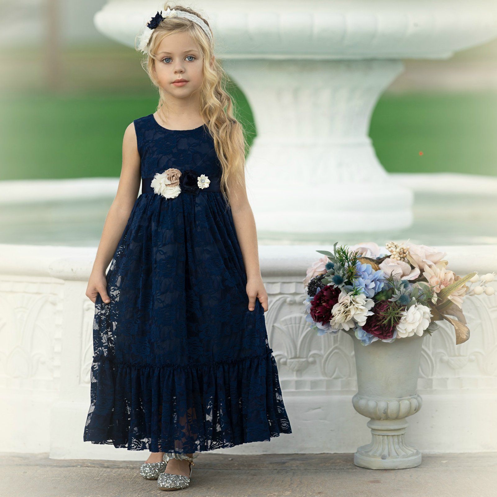 Martina Flower Girl Dress - Navy -   19 dress Flower Girl blue ideas
