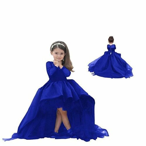Black High Low Flower Girl Dresses Lace Long Sleeve First Commuion Dress Party -   19 dress Flower Girl blue ideas