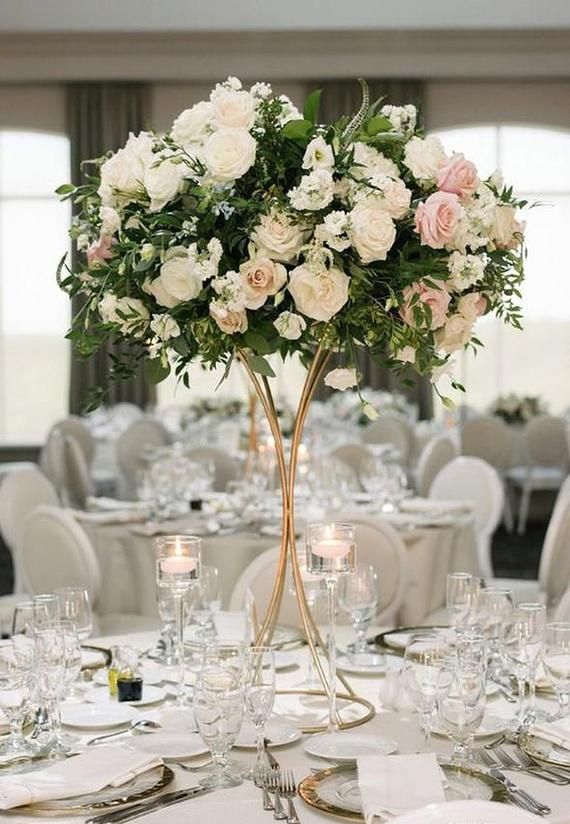 6pcs Tall Gold Geometric Trumpet Modern Wedding floral stand/ | Etsy -   19 wedding Design decoration ideas