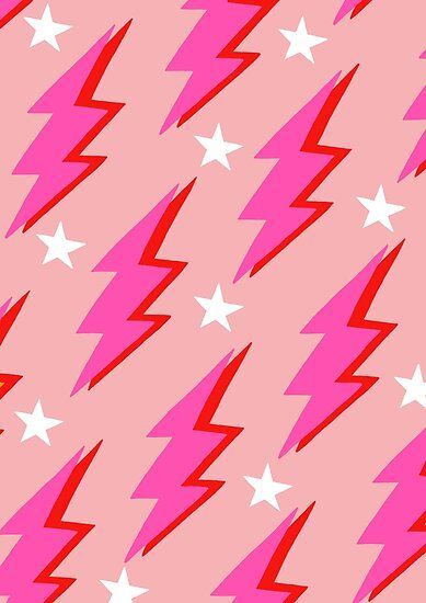 Pink Lightning Bolt Poster -   21 pink wall collage ideas