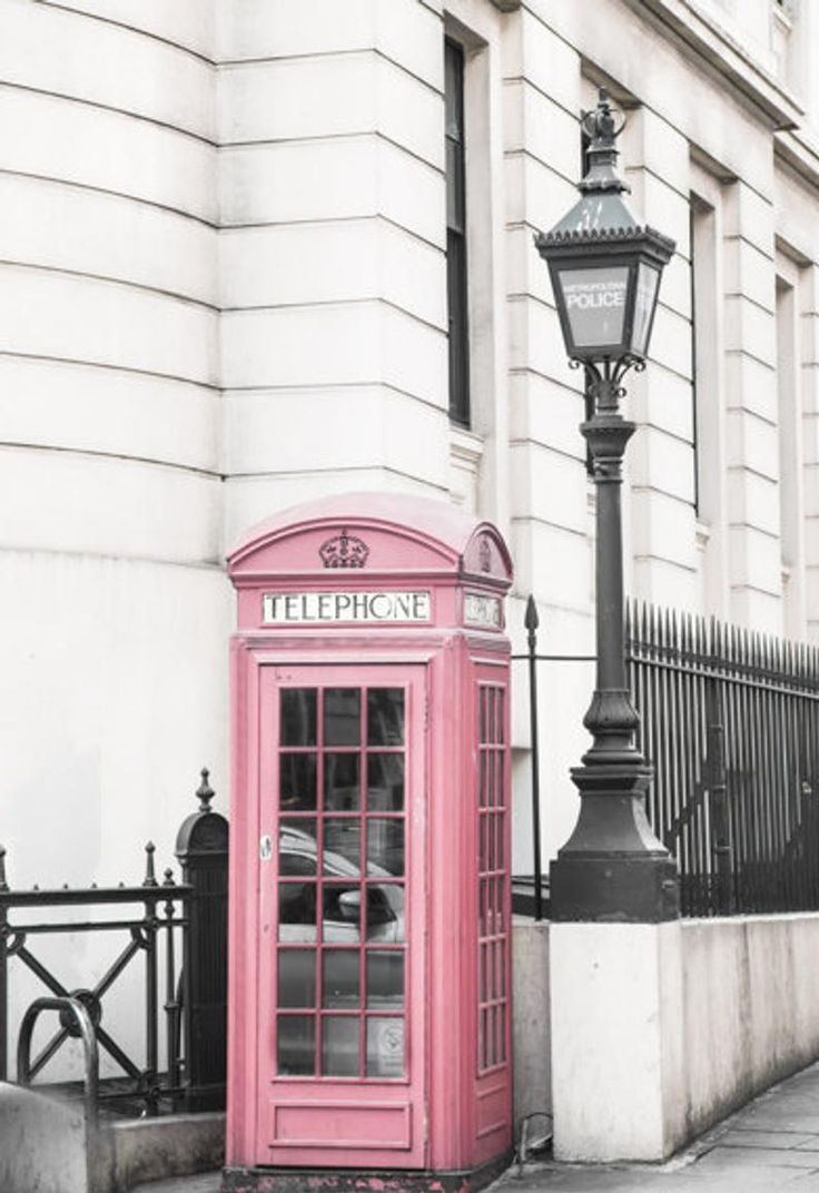 Pink London Phone booth -   22 pink wall collage ideas