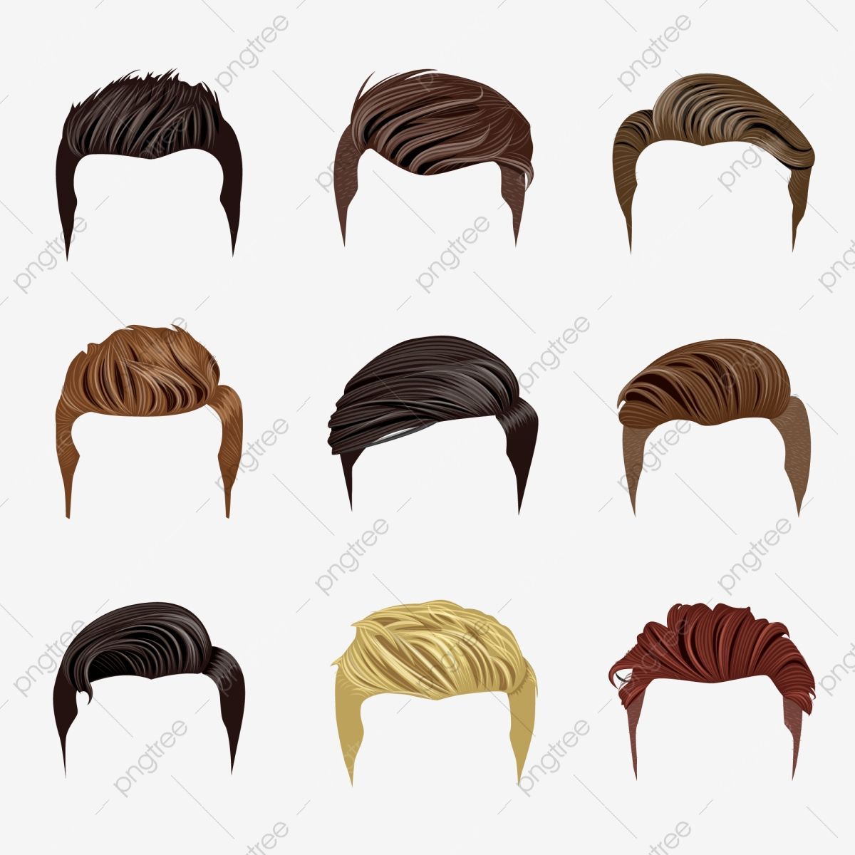 Set Of Mens Hairstyles, Hair, Hairstyles, Haircut PNG and Vector with Transparent Background for Free Download -   6 hairstyles For Men png ideas