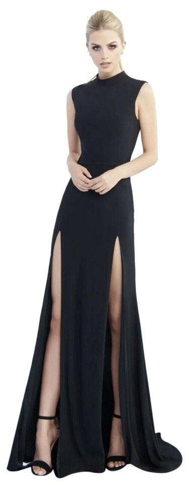 Mac Duggal Couture | Black Jersey Double Slit Gown Long Formal Dress Siz -   17 dress Black evening ideas