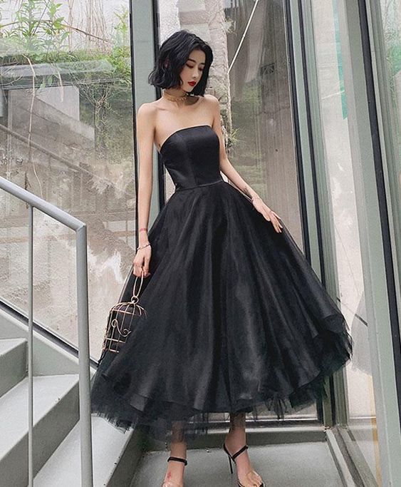 Elegant Black Tulle Short Prom Dress, Black Evening Dress ML1386 -   17 dress Black evening ideas