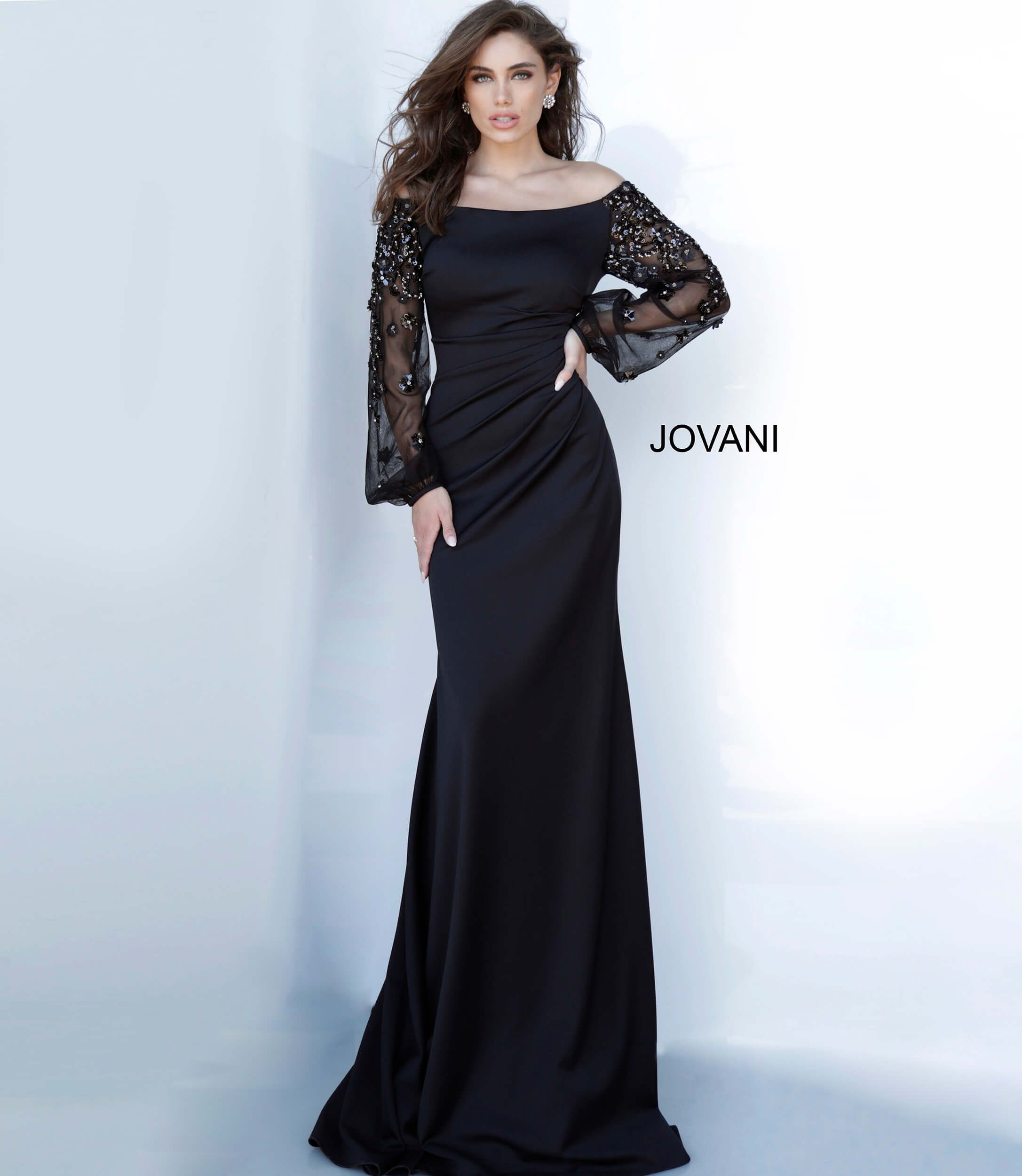 Jovani 1156 Black Long Sleeve Evening Dress -   17 dress Black evening ideas