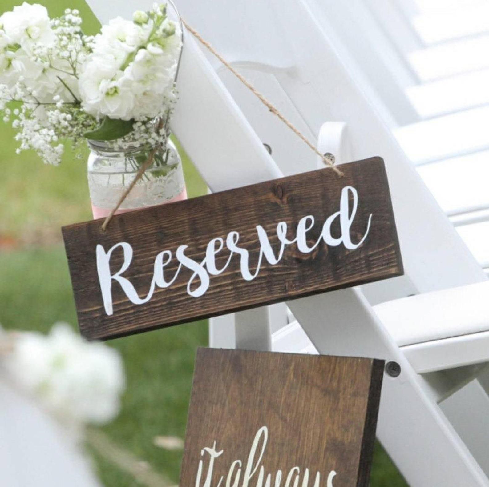 Wooden Reserved Sign, Reserved Wedding Wood Sign, Rustic Sign, Reserved Rustic Wedding Decor, Rustic Wedding Decorations, reserved sign -   17 reserved wedding Signs ideas