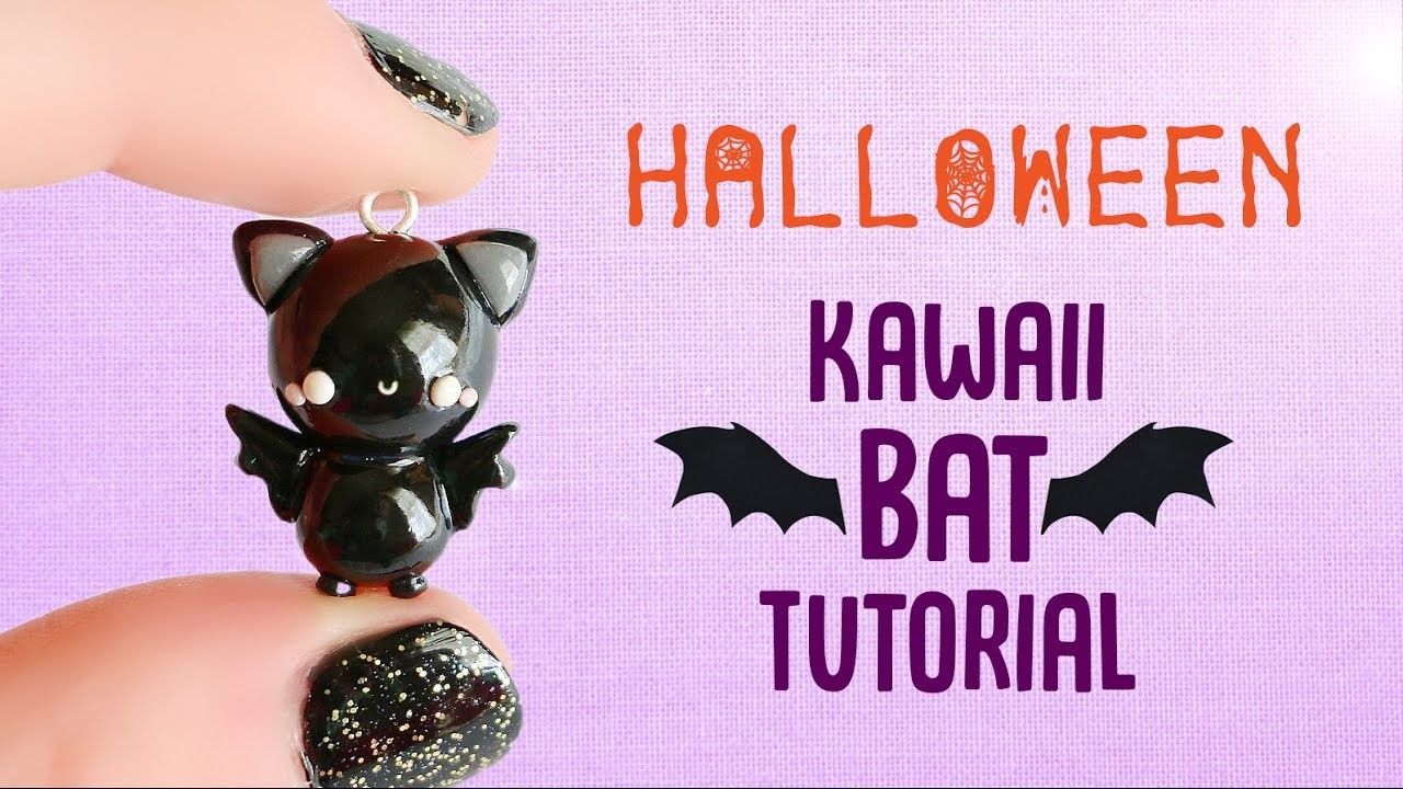 Kawaii Bat?Polymer Clay Halloween Tutorial -   18 DIY Clothes Goth polymer clay ideas