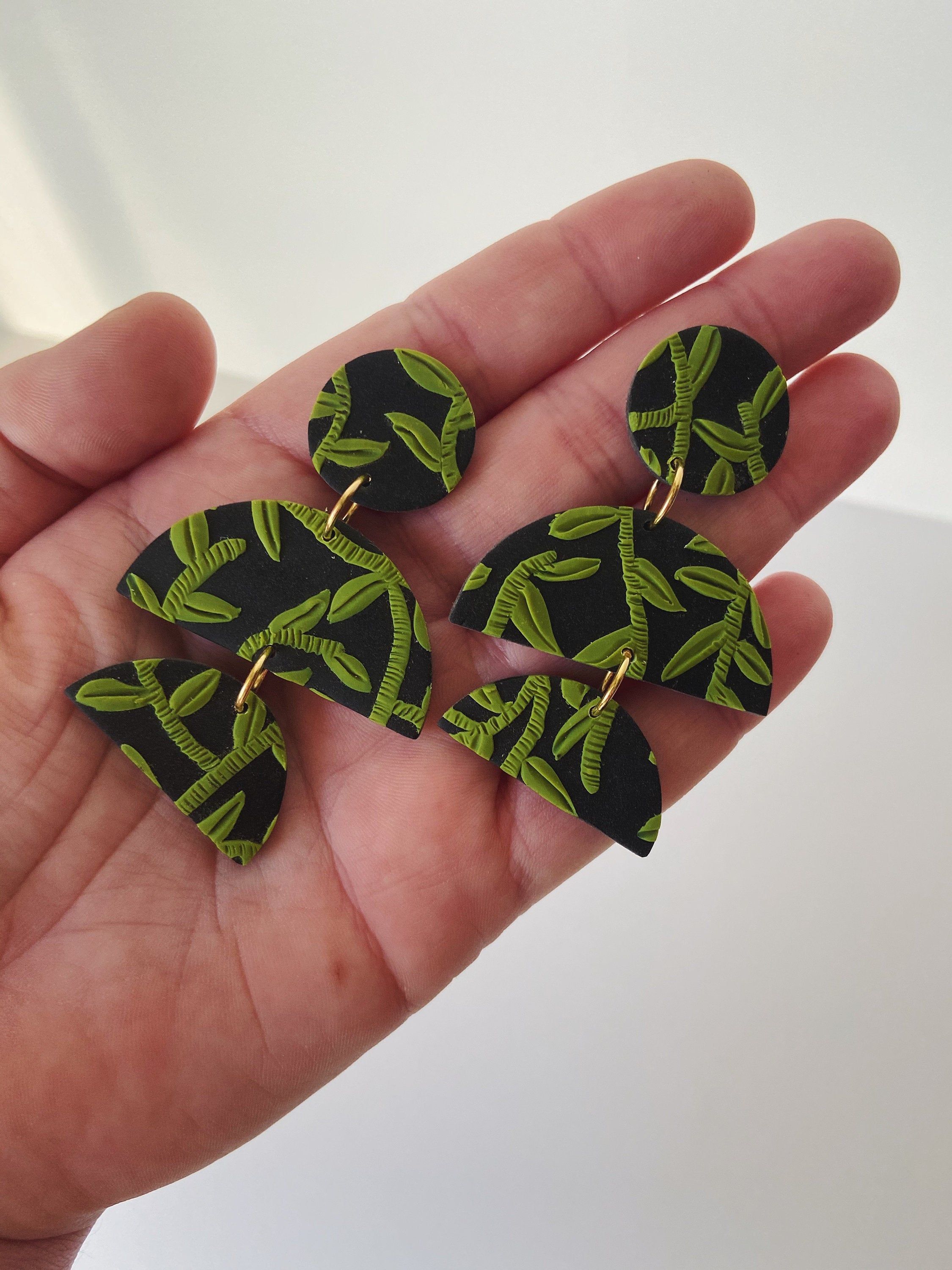 T H E A N N A | modern polymer clay jewelry | drop earrings | minimal with flair | geometric | gift for her | ready to ship -   18 DIY Clothes Goth polymer clay ideas