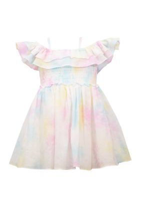 Bonnie Jean Girls' Toddler Girls Off The Shoulder Tie Dye Dress - Multi - 4T -   18 dye dress DIY ideas