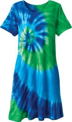 All-Cotton Tie-Dye T-Shirt Dress -   18 dye dress DIY ideas
