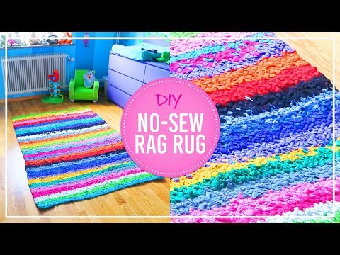 DIY No Sew Rag Rug -   18 fabric crafts DIY rag rugs ideas