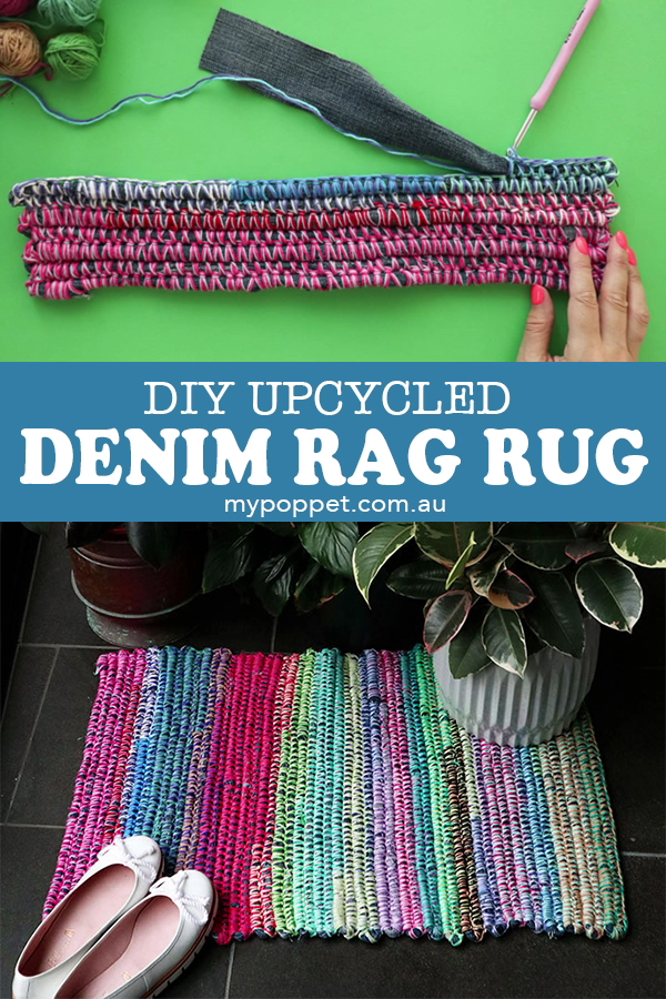 Upcycled Denim Rag Rug DIY Instructions -   18 fabric crafts DIY rag rugs ideas