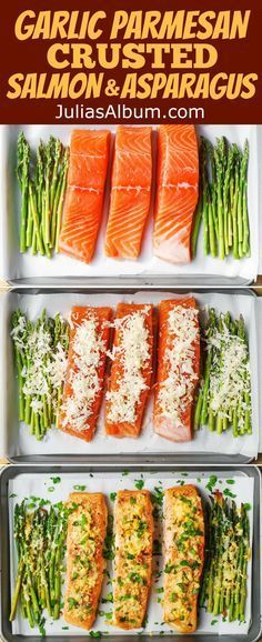 Garlic Parmesan Crusted Salmon and Asparagus -   18 healthy recipes For Weight Loss fish ideas