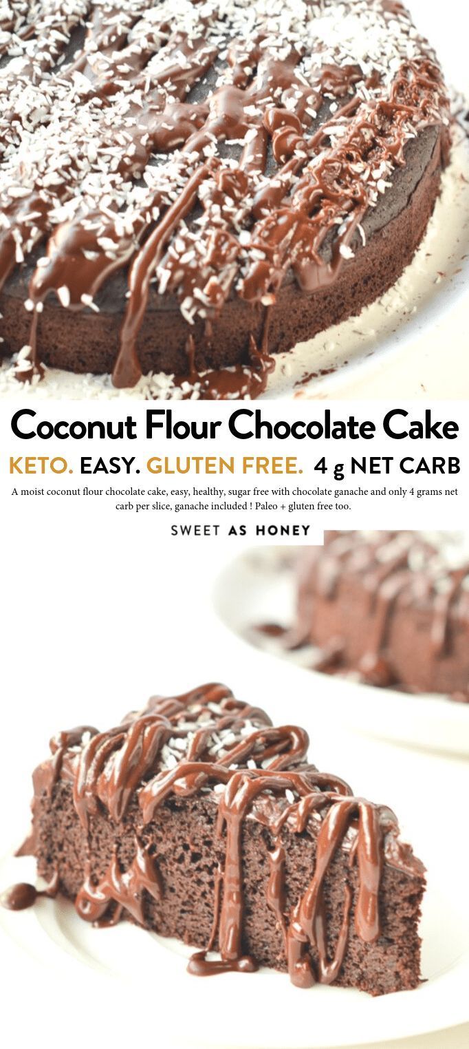 Coconut flour chocolate cake - keto + paleo - Sweetashoney -   19 cake Easy low carb ideas