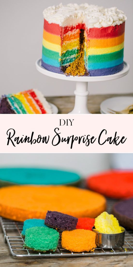 DIY Rainbow Surprise Cake -   19 cake Rainbow snacks ideas