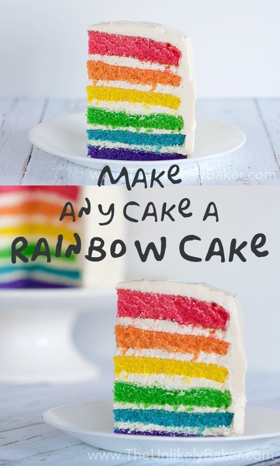 You Can Make Any Cake a Rainbow Cake - The Unlikely Baker -   19 cake Rainbow snacks ideas