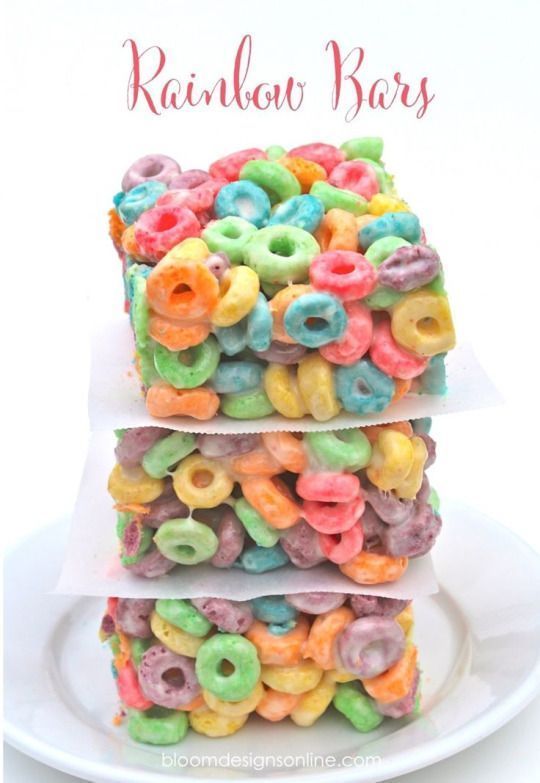 16 Tasty Recipes That Prove Cereal Can Be Eaten For Dessert -   19 cake Rainbow snacks ideas