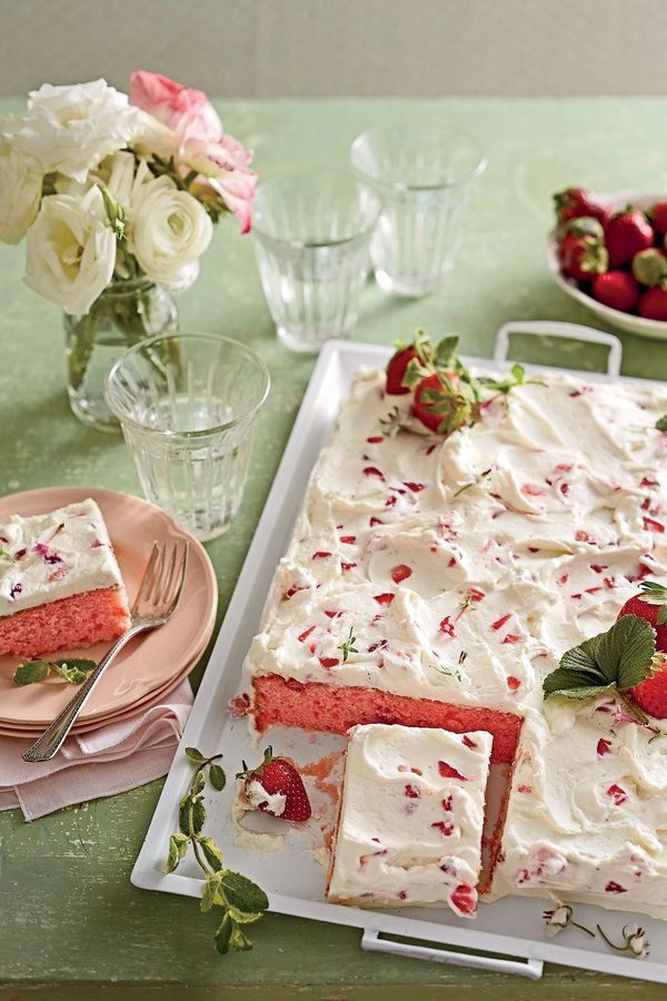The Best Strawberries-and-Cream Sheet Cake -   19 cake Sheet simple ideas