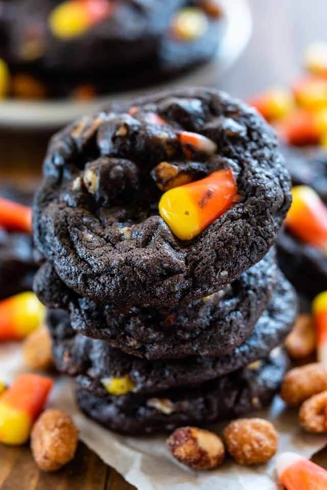 Candy Corn in Double Chocolate Cookies! -   19 candy corn cookies ideas