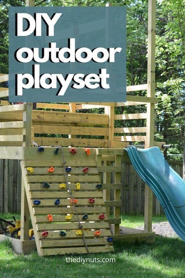 DIY Outdoor Children's Playset (Way Better Than Premade Playgrounds) - The DIY Nuts -   19 diy Outdoor playset ideas