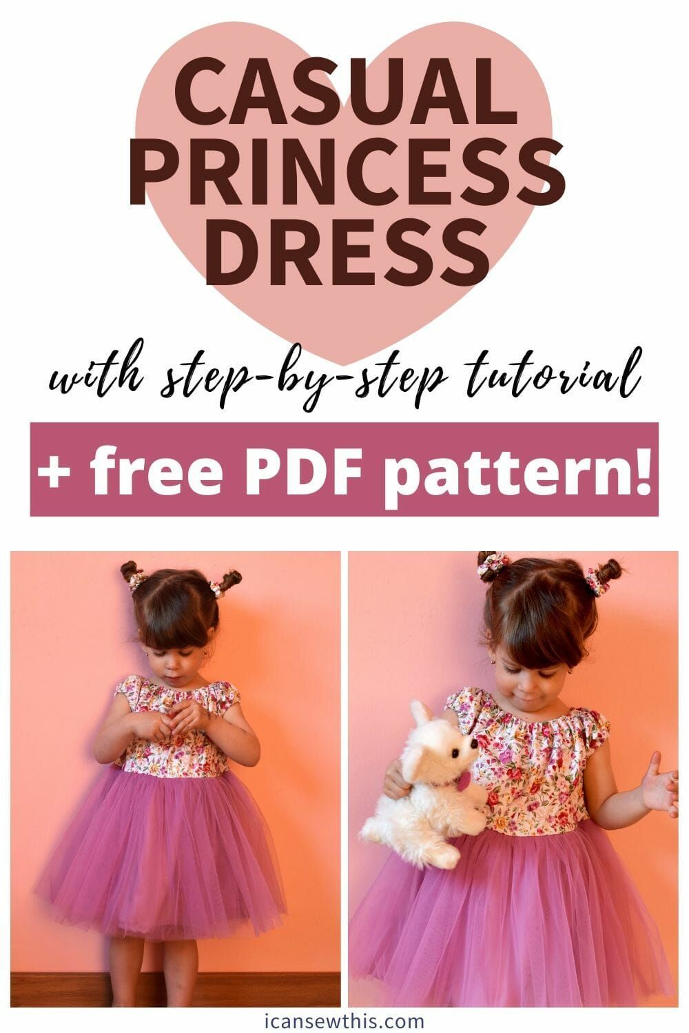Casual princess dress for girls (tutorial + free pattern) - I Can Sew This -   19 dress Patterns princess ideas