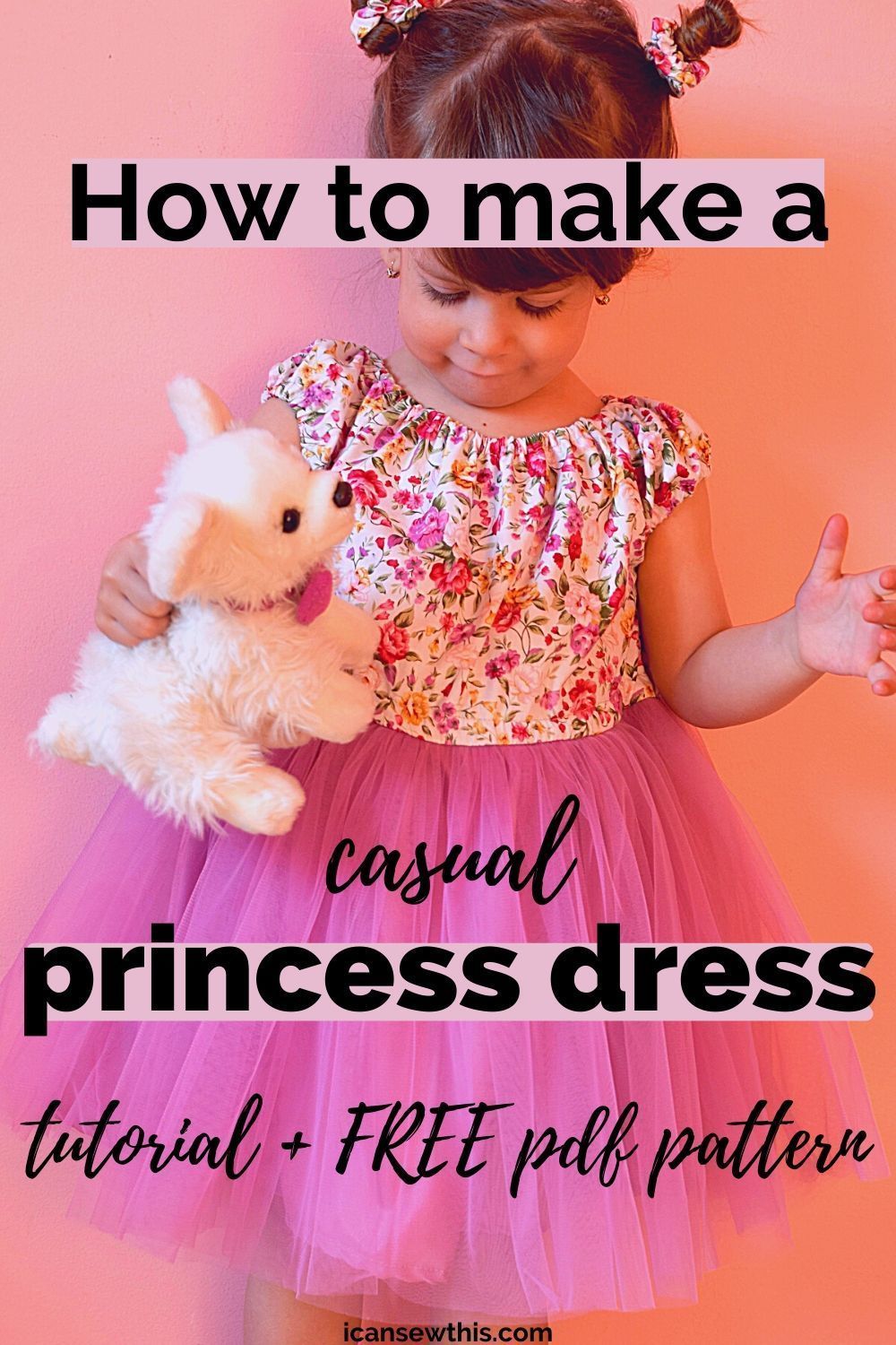 Casual princess dress for girls (tutorial + free pattern) - I can sew this -   19 dress Patterns princess ideas