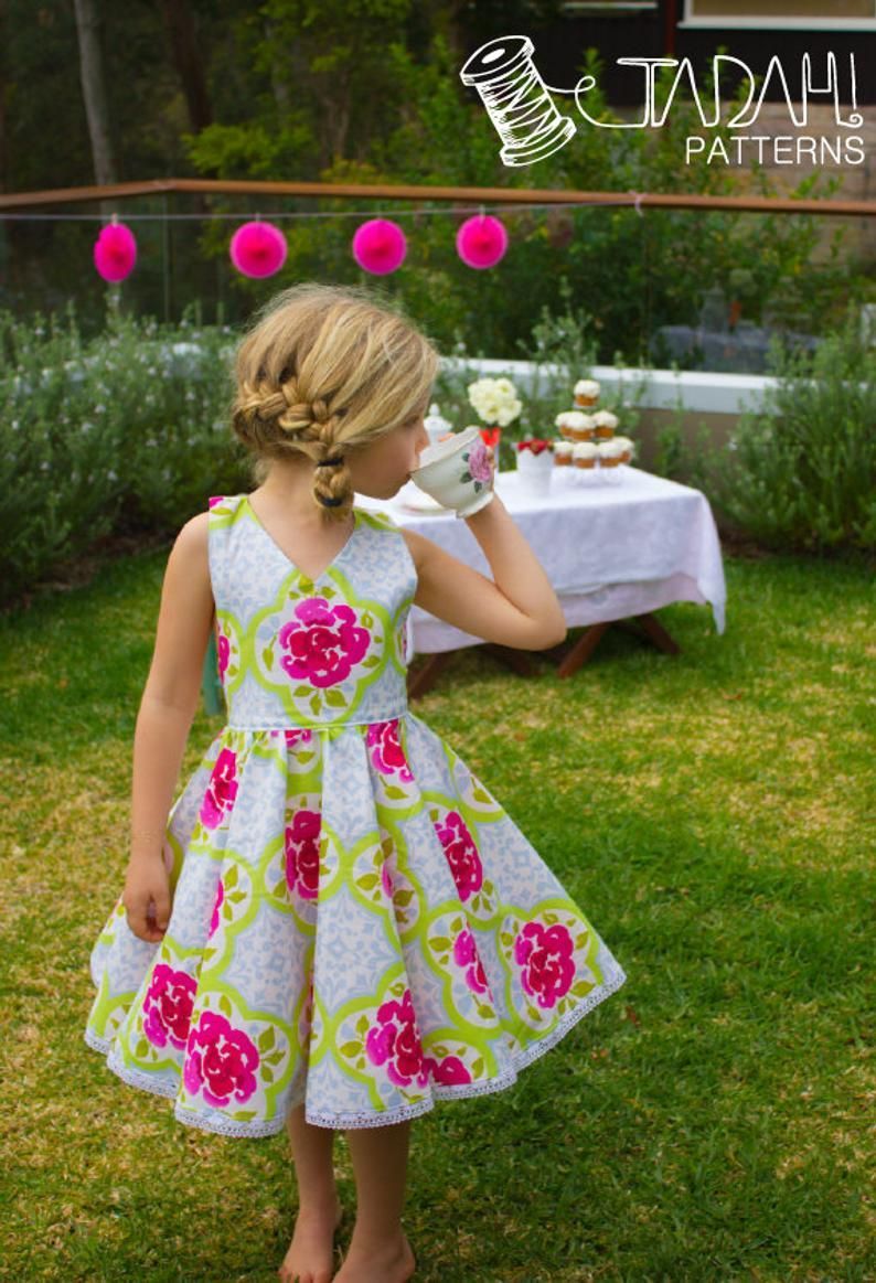 PATTERN Tea Party Dress - PDF Sewing Pattern - Instant Download - Tadah Patterns -   19 dress Patterns princess ideas