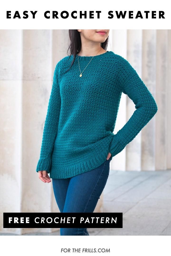 Easy Crochet Pullover – free sweater pattern + video tutorial -   19 knitting and crochet Projects sew ideas