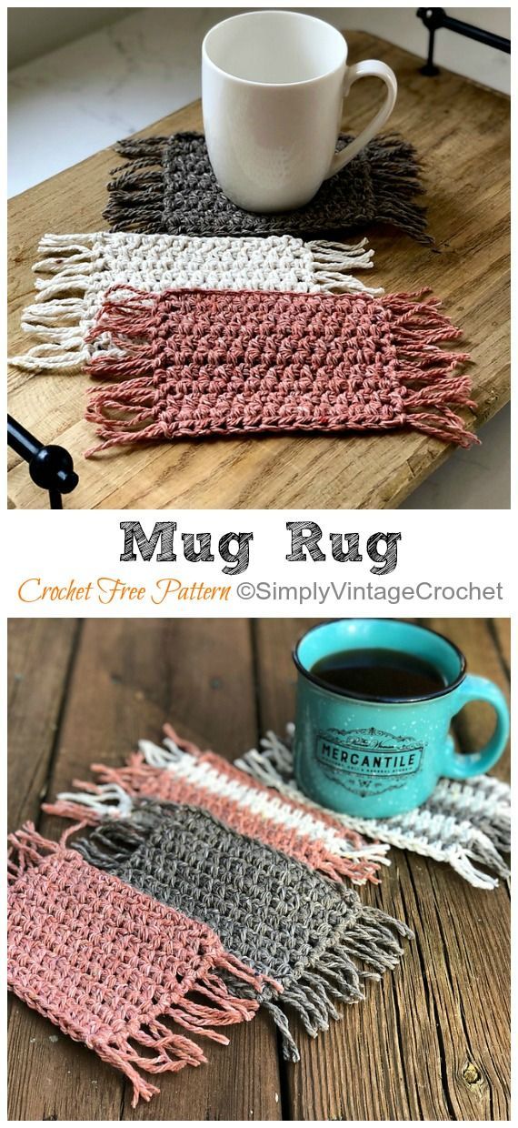 Mug Rug Crochet Free Patterns - Crochet & Knitting -   19 knitting and crochet Projects sew ideas