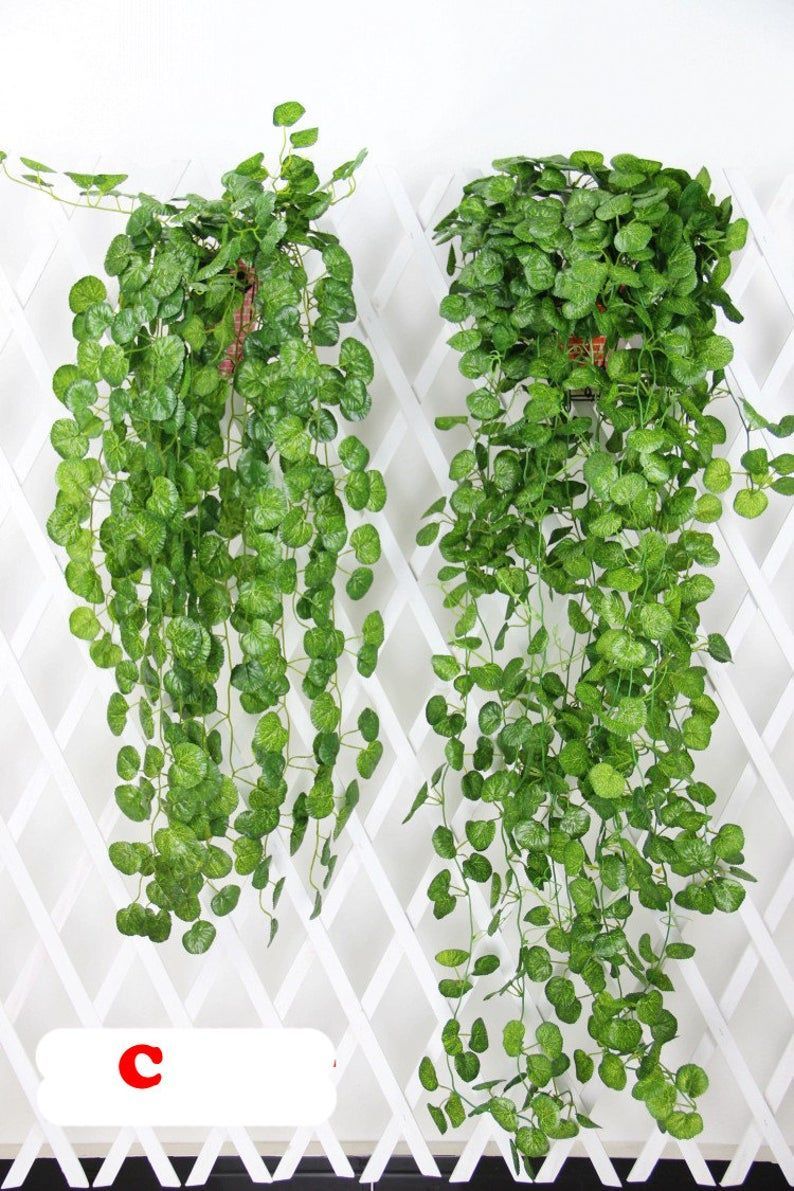 2 Bundle Hanging Plants Artificial Ivy Leaf Garland Vine Fake Foliage Flowers For Wedding Reception Decoration 47 inches MGT-023 -   19 plants DIY fausse ideas