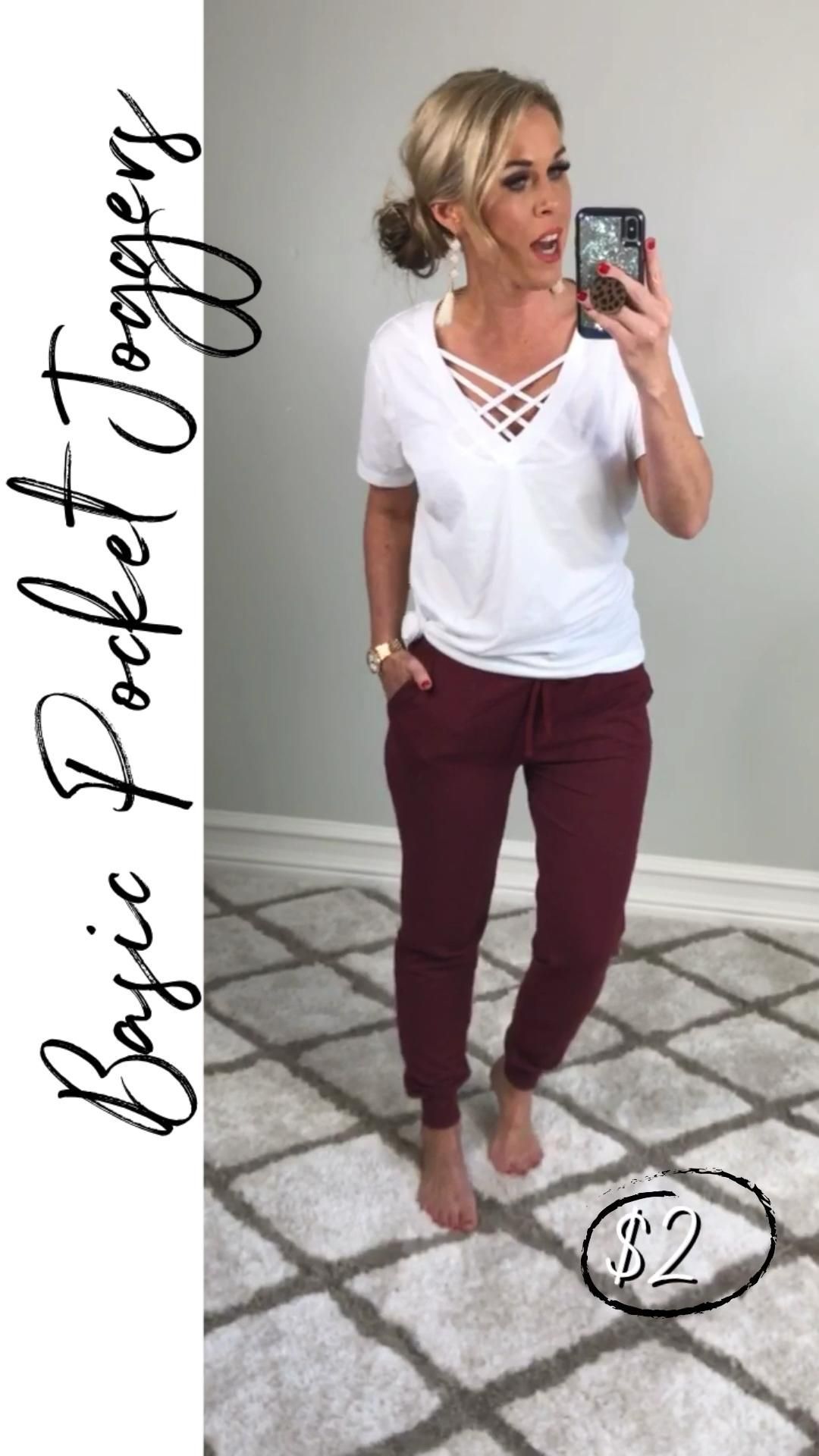 Burgundy Pocket Joggers - privityboutique -   19 fall casual outfits for work offices ideas