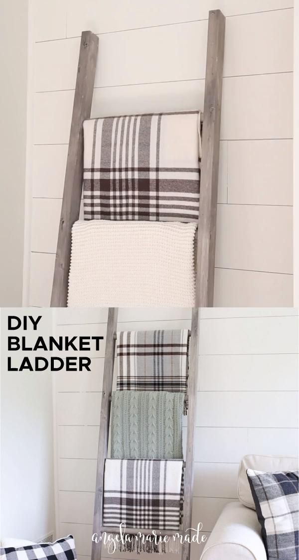 Easy DIY Blanket Ladder - Angela Marie Made -   21 diy Decorations maison ideas