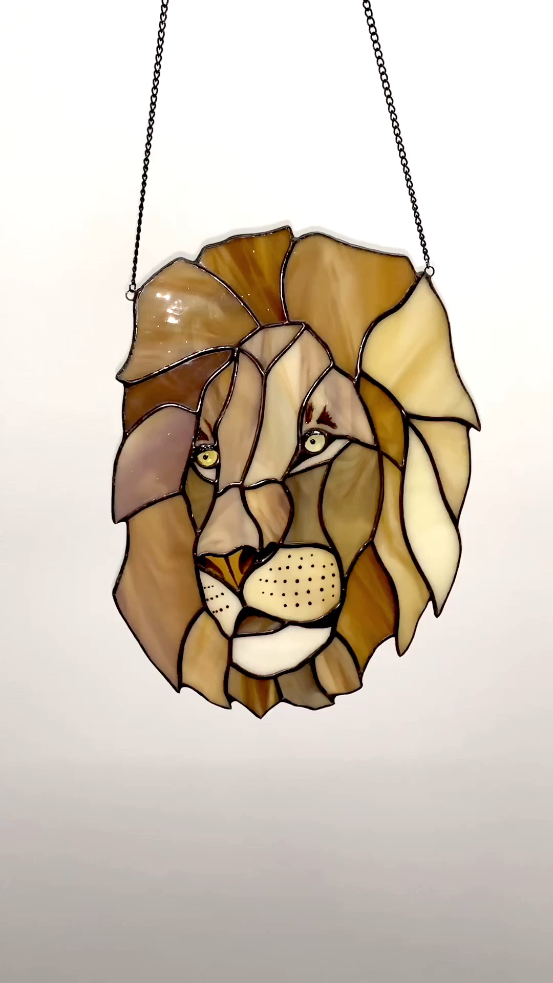 Lion Stained Glass Suncatcher Window Hanging Custom Stained-glass home Decor -   beauty Art stained glass