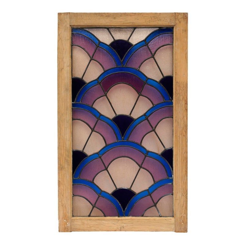 1930s Italian Art Deco Stained Glass Window -   beauty Art stained glass