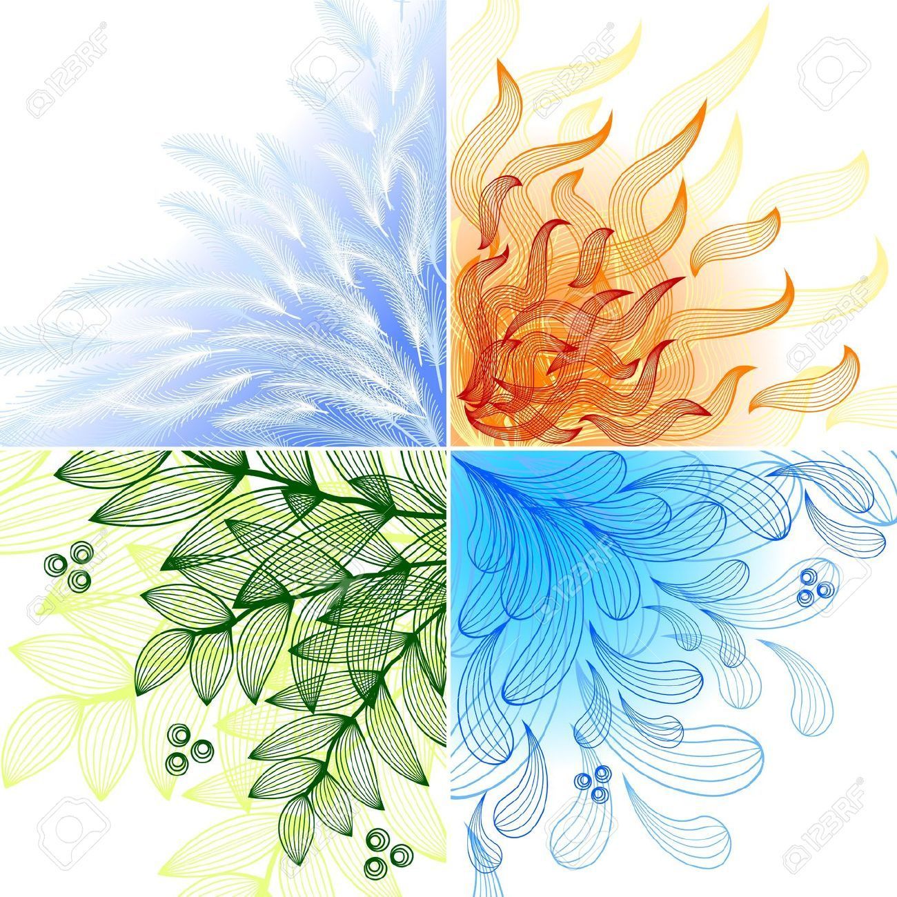 4 elements. Set of four beautiful backgrounds -   beauty Background illustration