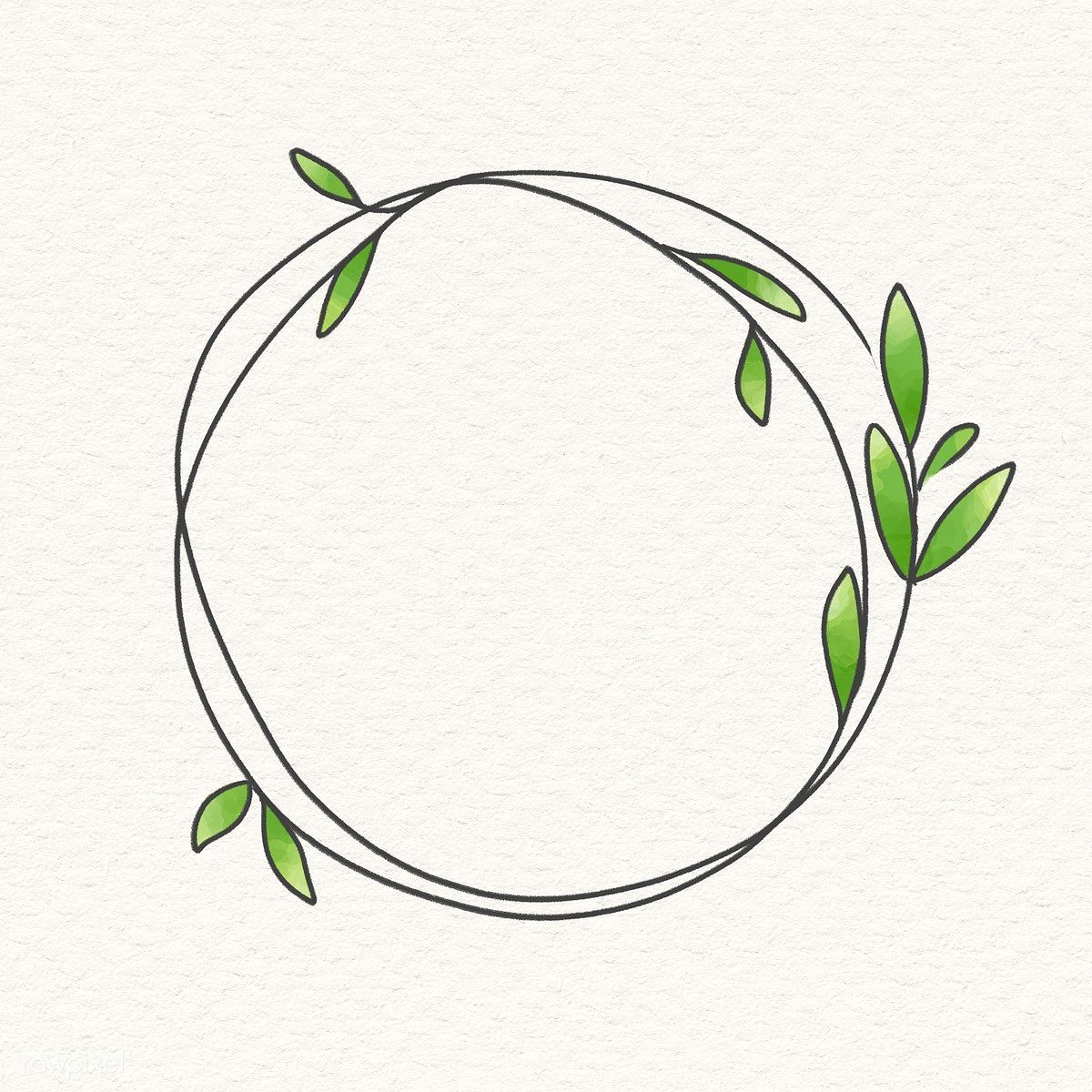 Download premium illustration of Doodle wreath frame on beige background -   beauty Background illustration