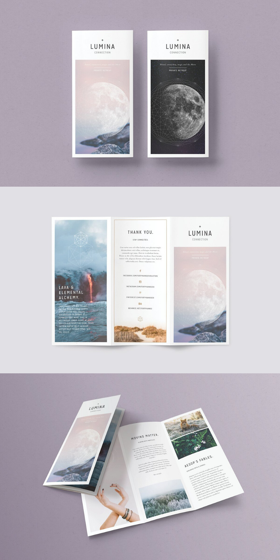 LUMINA Trifold Brochure Design -   beauty Design brochure